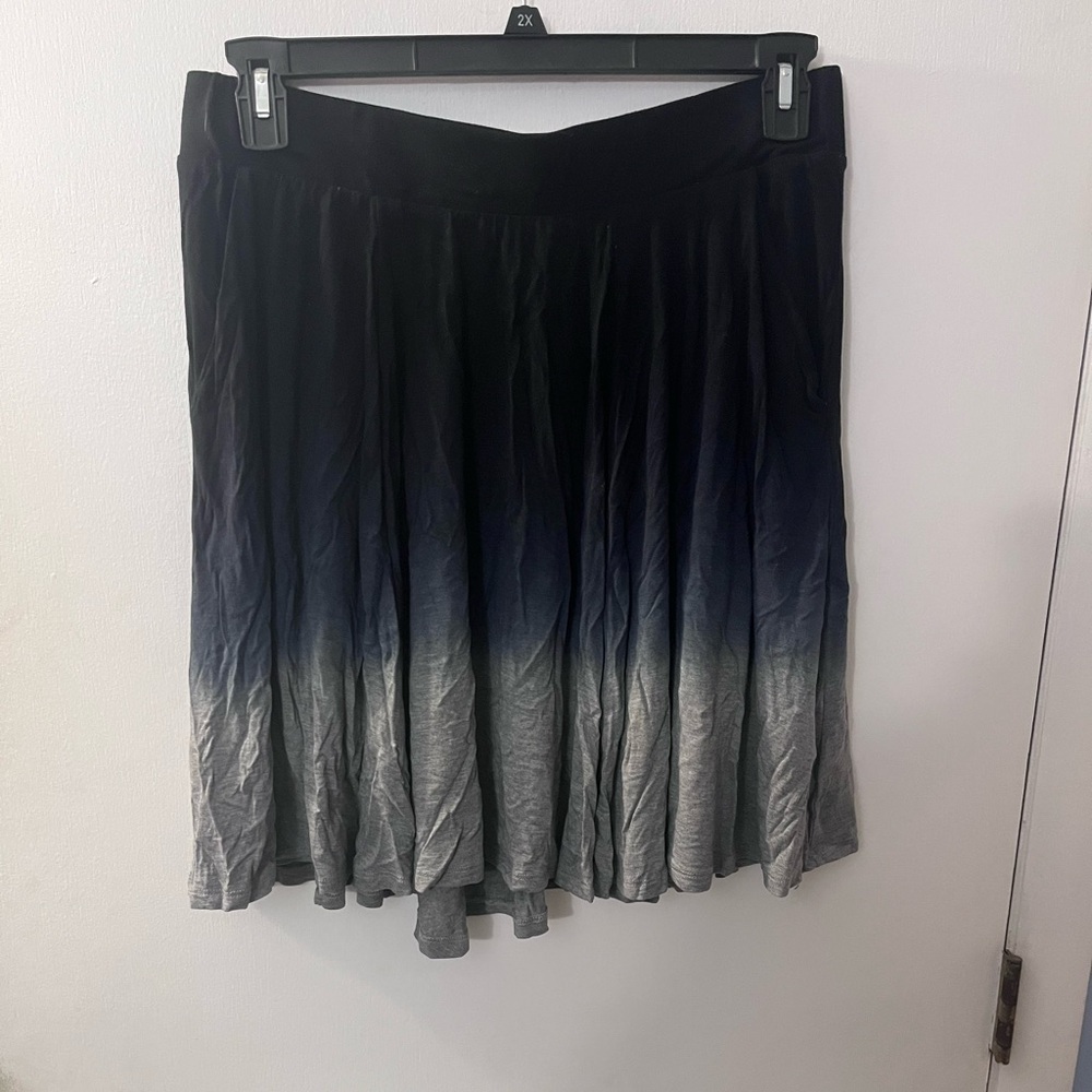 Torrid Gray and Blue Dip-Dye Mini Skater Skirt